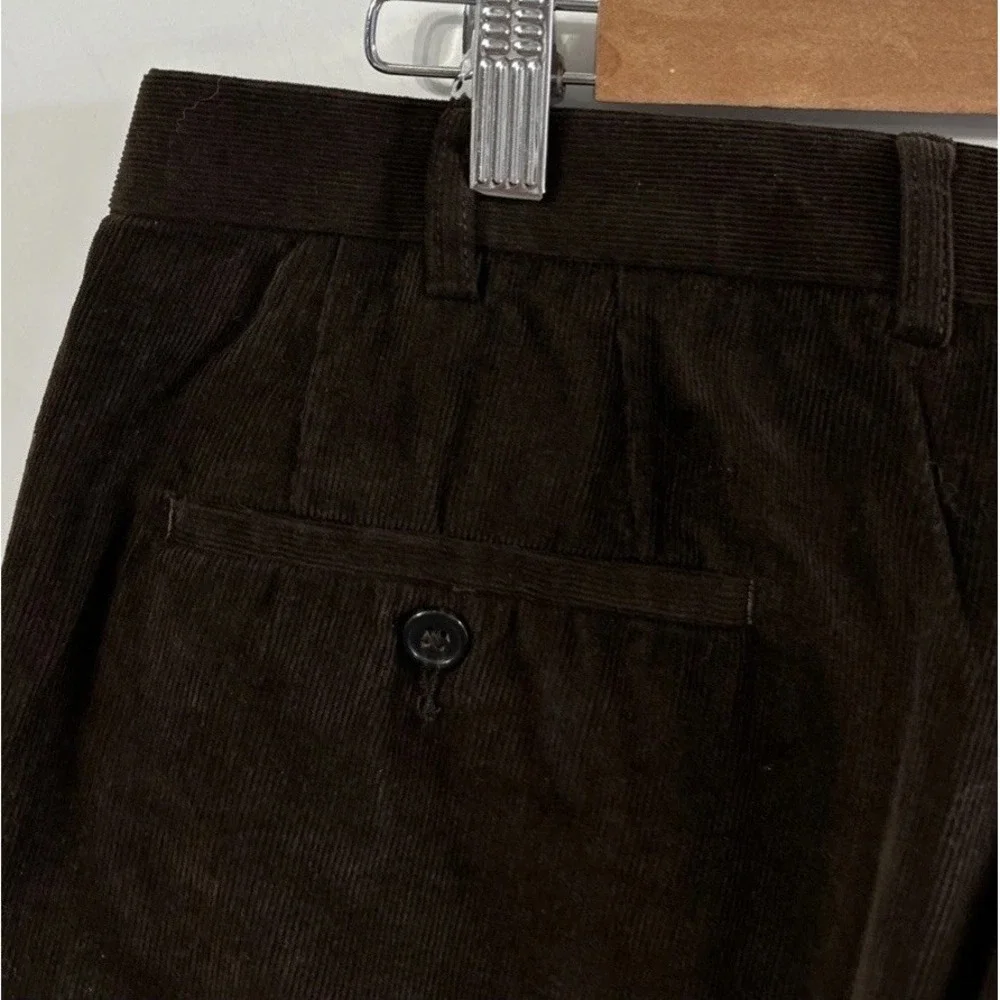 Mens Lauren Ralph Lauren Corduroy Pants Brown Flat Front Straight Leg 36